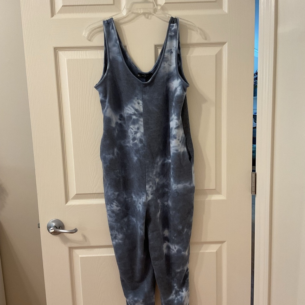 Women’s Blue Tie-Dye Sleeveless Jumpsuit